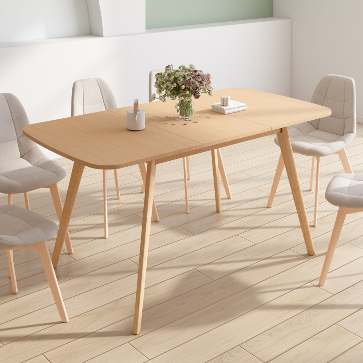 Table à manger extensible Venezia bois 120-160cm