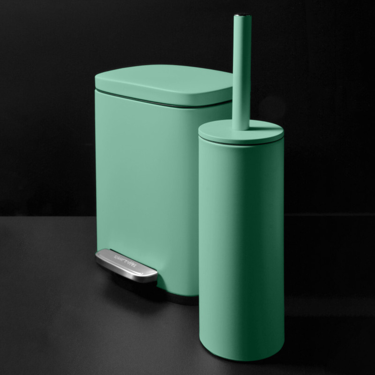 Brosse wc avec support Acier AKIRA Vert mat Spirella