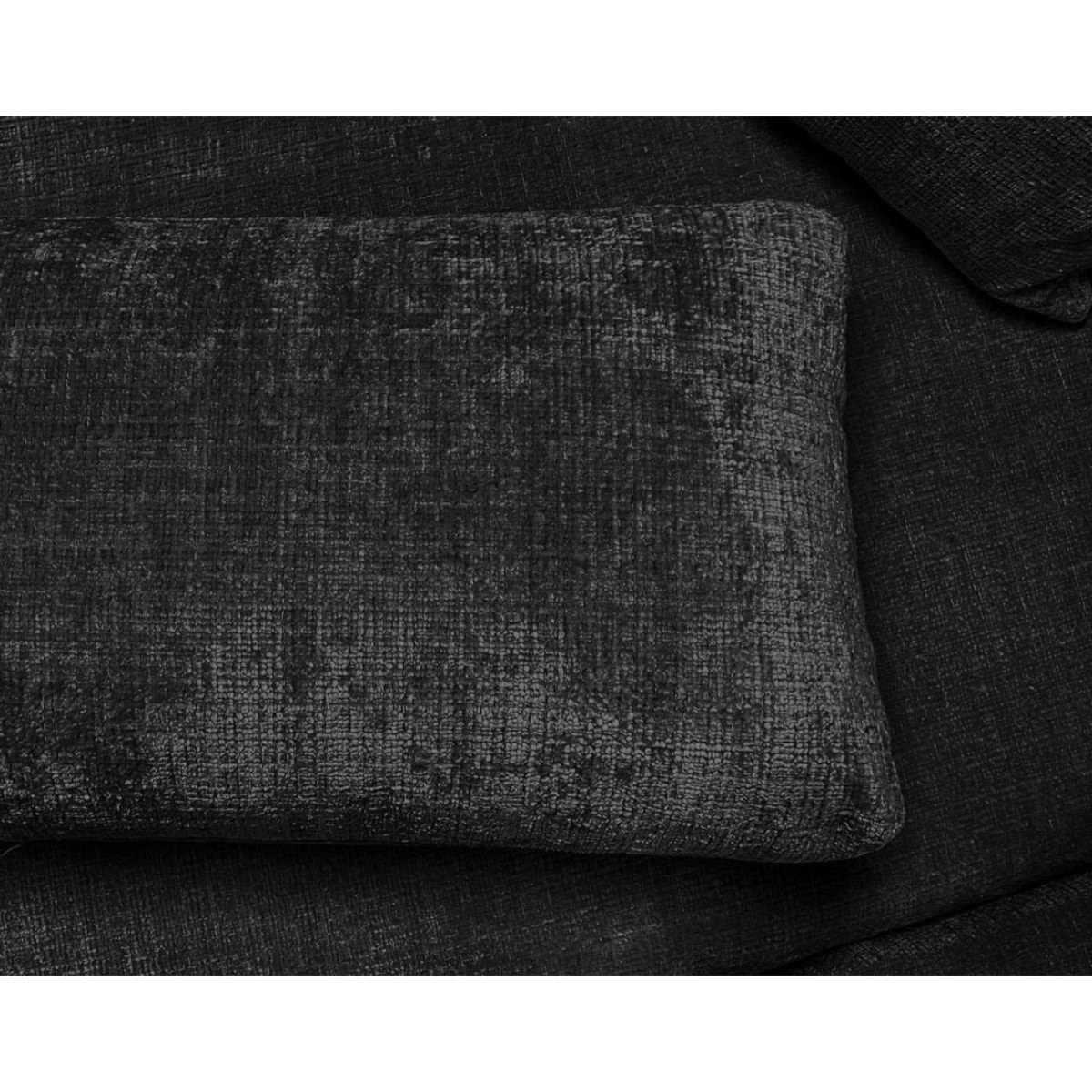 Miro - Canapé d'angle gauche 4 places convertible avec coffre en velours texturé - Gris Anthracite