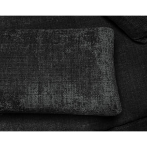 Miro - Canapé d'angle gauche 4 places convertible avec coffre en velours texturé - Gris Anthracite