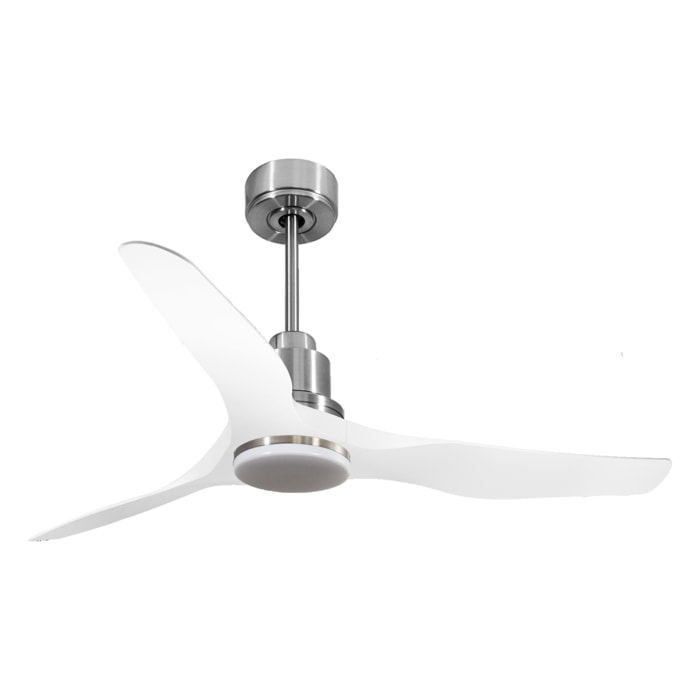 Ventilateur de plafond Réversible  Thermostat Dimmable Wifi Moteur à courant continu Toits en pente Télécommande Lumière à trois tons Adaptateur 2/3 Lames