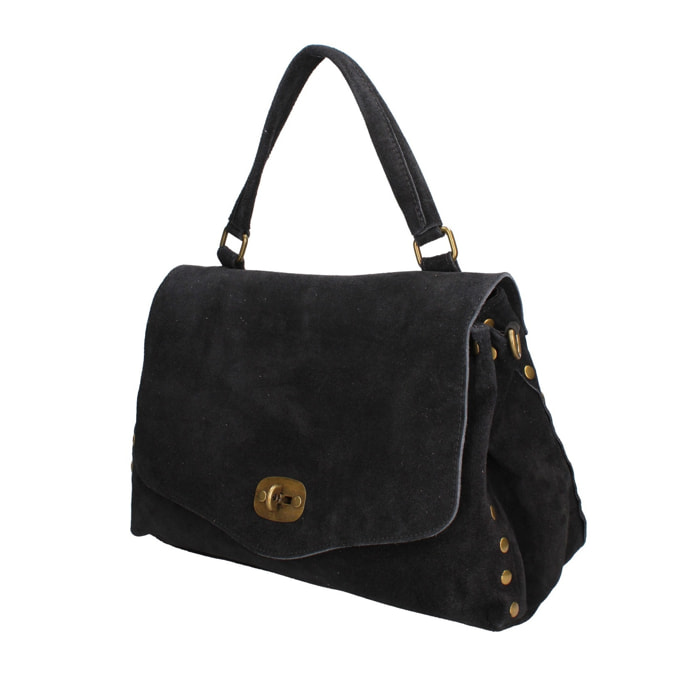 Borsa a mano da donna Made in Italy - Modello Zelia Elite - Pelle scamosciata - 37.0 x 22.0 x 15.0 cm