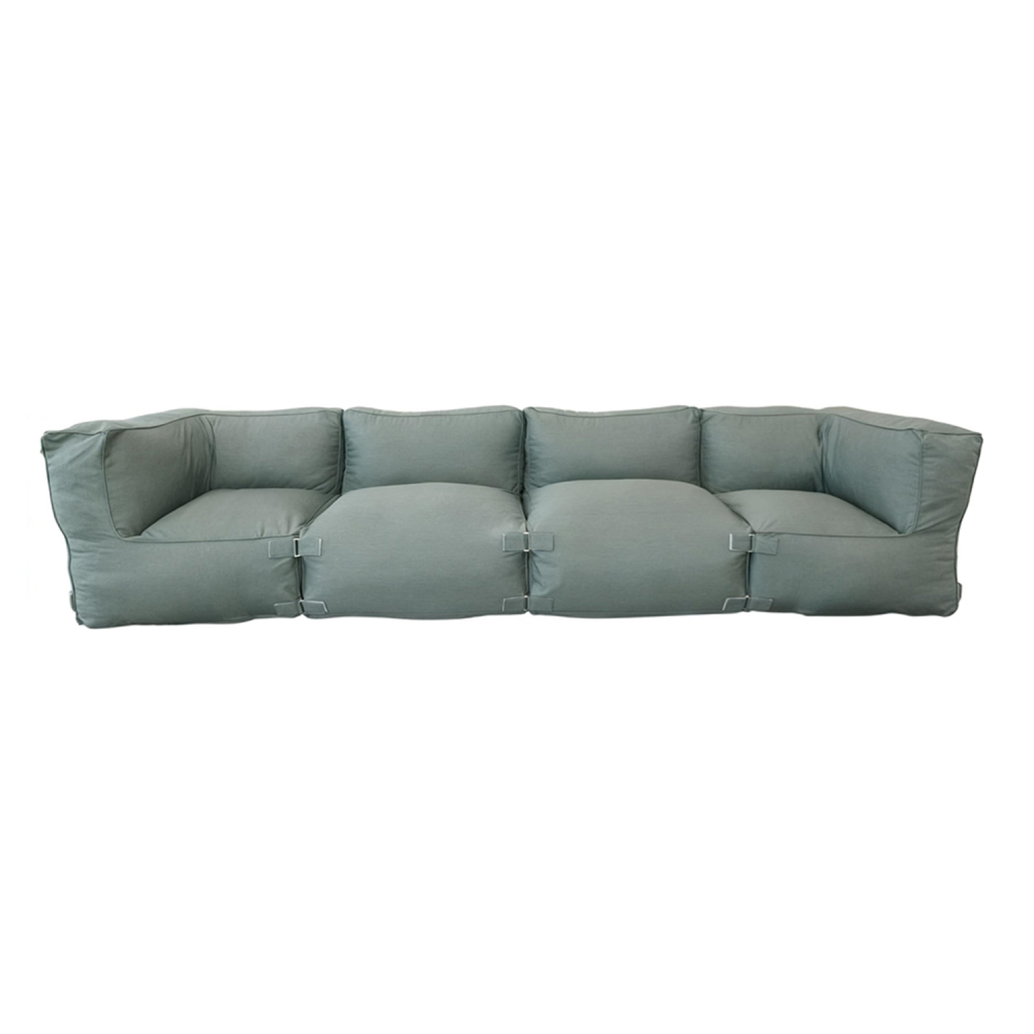 VERONE Salon de jardin modulable 4 places vert en tissu déperlant