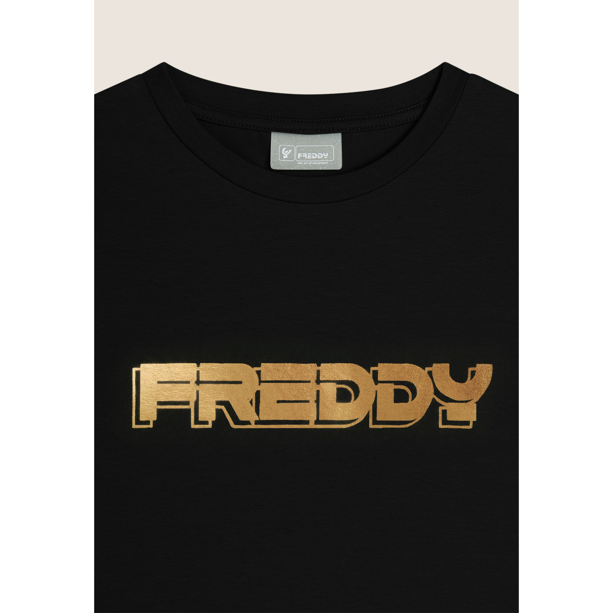 T-shirt da Bambina Manica Lunga con Logo FREDDY Oro