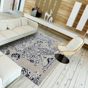 Tapis kilim fait à la main en coton motif géométrique NACU