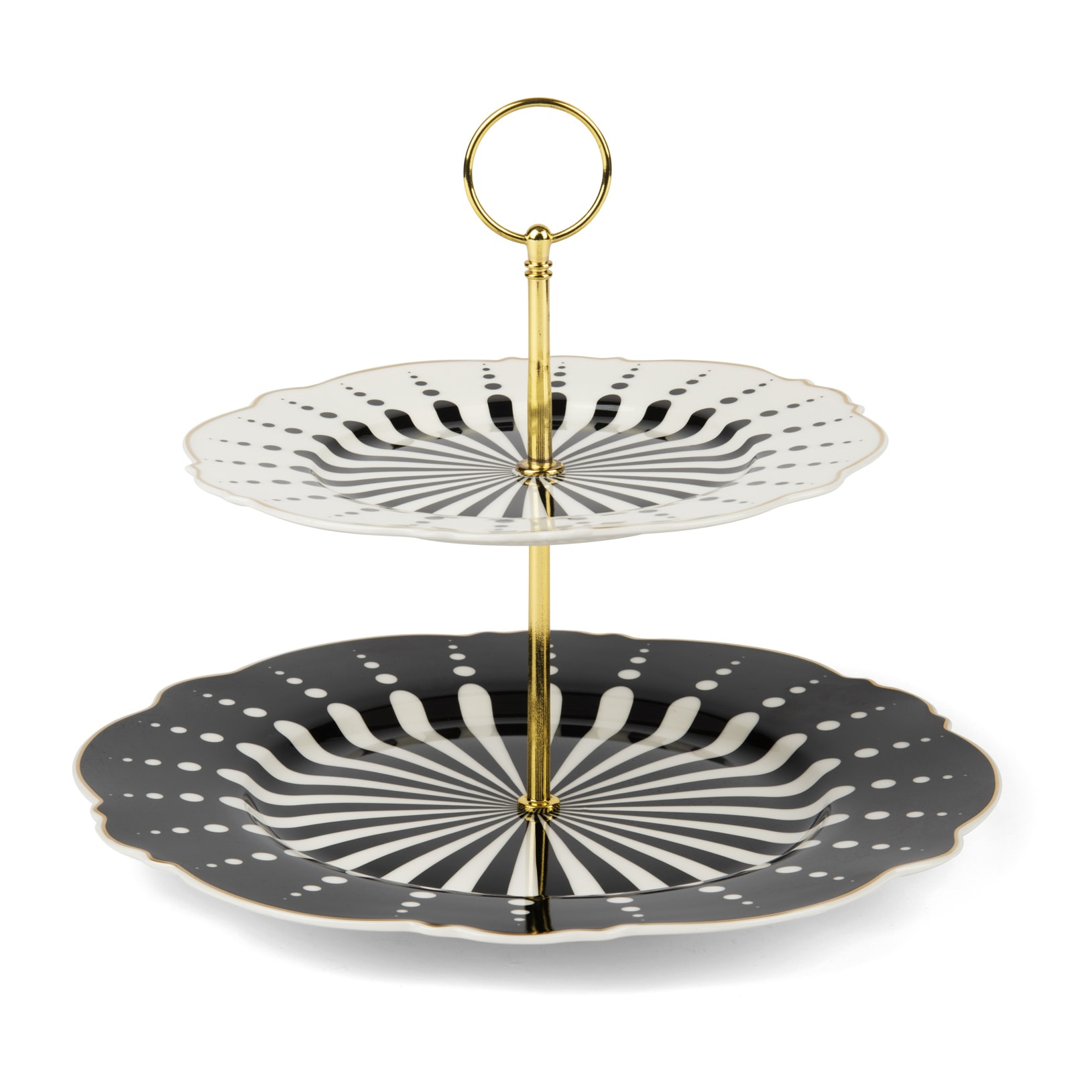 Alzata dolci a 2 piani Excelsa – Alice, New Bone China, Multicolore