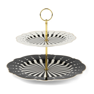 Alzata dolci a 2 piani Excelsa – Alice, New Bone China, Multicolore