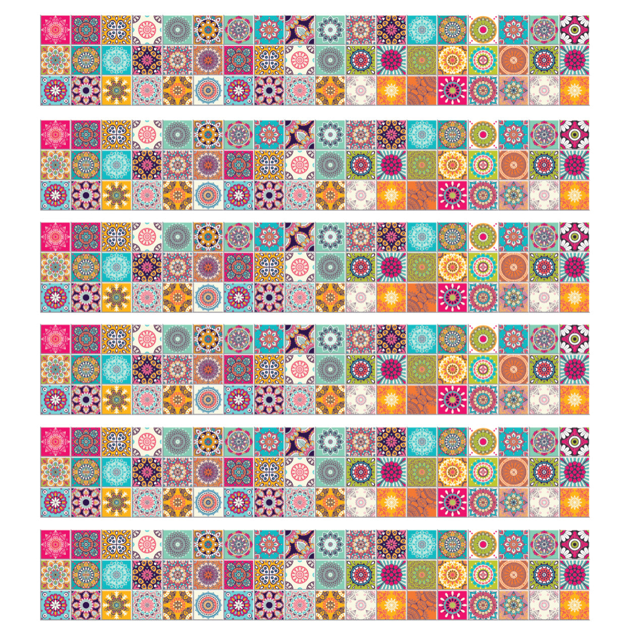 Sticker carrelage - Ambiance Sticker - CATARINA - Frises Mosaïque - 6 frises - 15x90cm