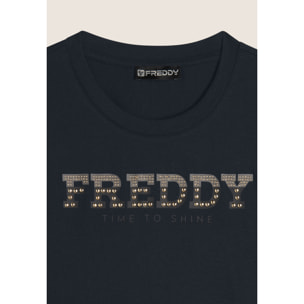 T-shirt comfort fit in jersey con dettagli preziosi