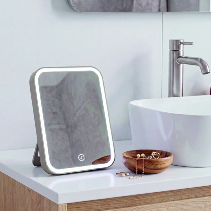 Miroir Lumineux à Led ANIA Taupe mat MSV