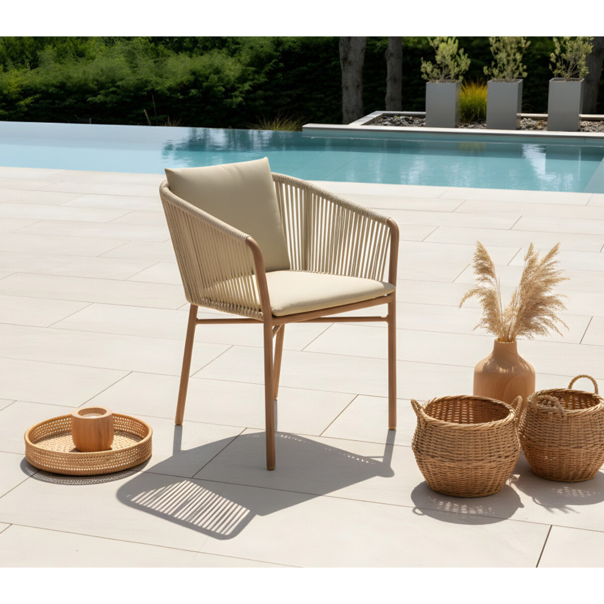 Ensemble table et chaises de jardin  - Gris Anthracite - NAIROBUZA