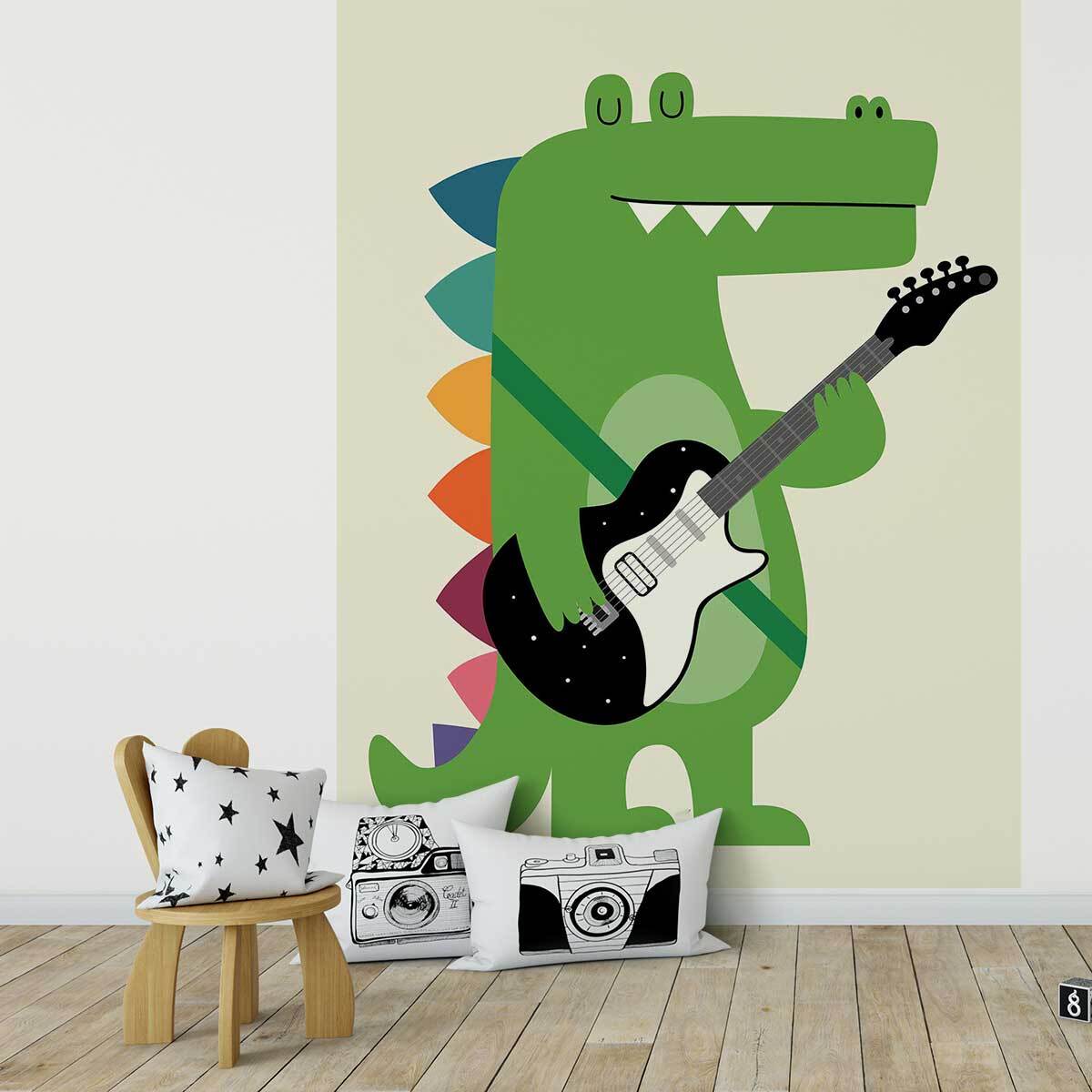 Papier peint dino rock Intissé