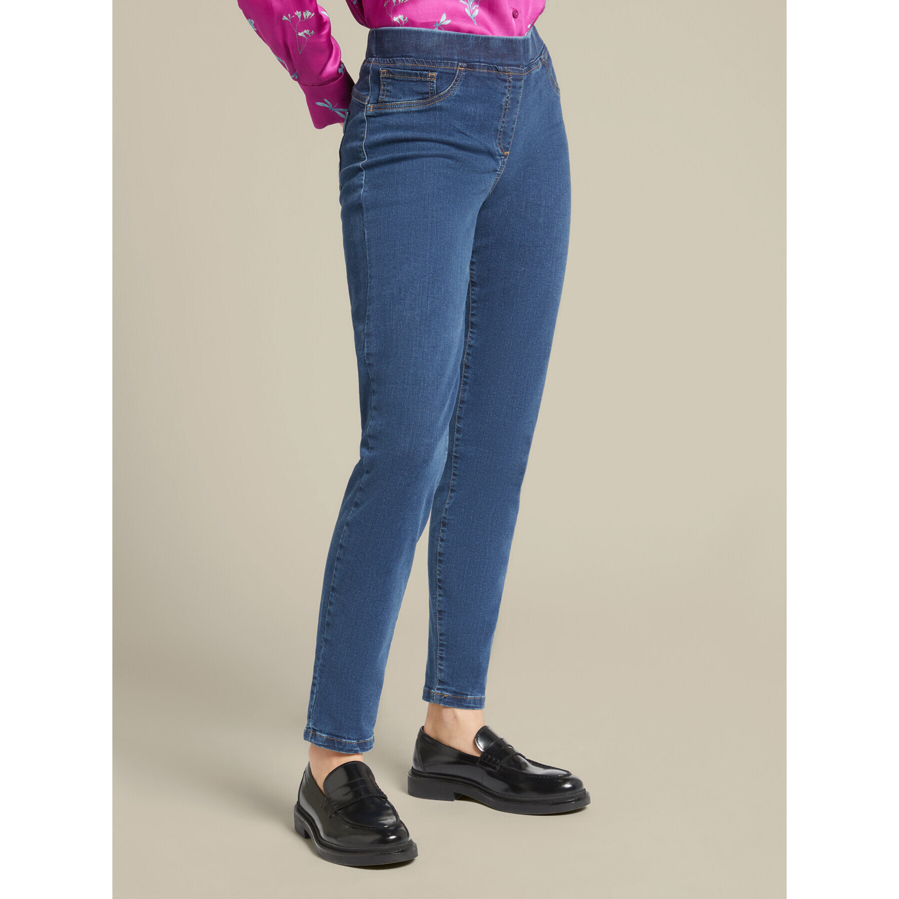 Elena Mirò - Jeggings de algodón elástico - Azul