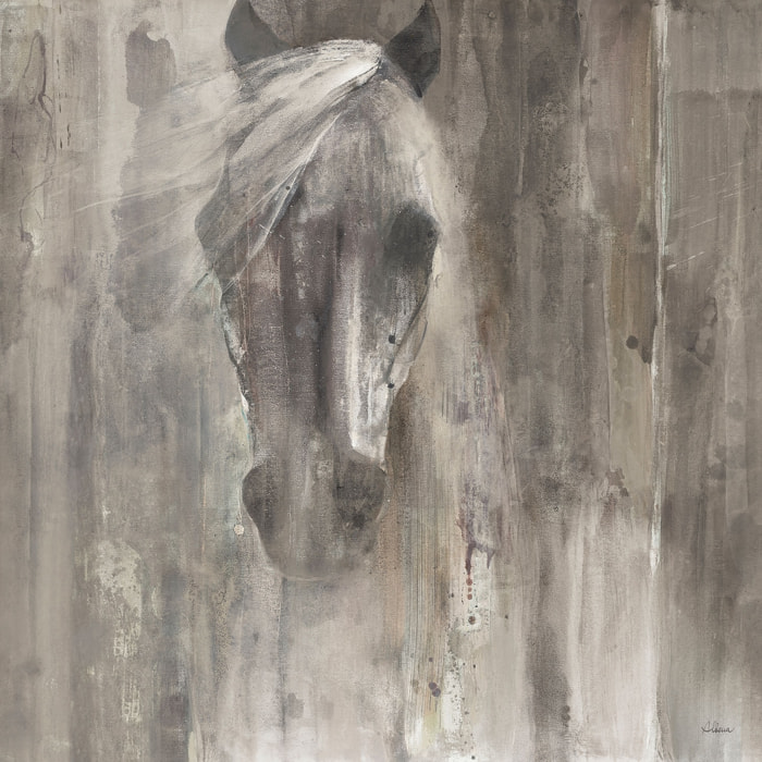 Tableau Cheval blanc aquarelle Tableau alu Dibond