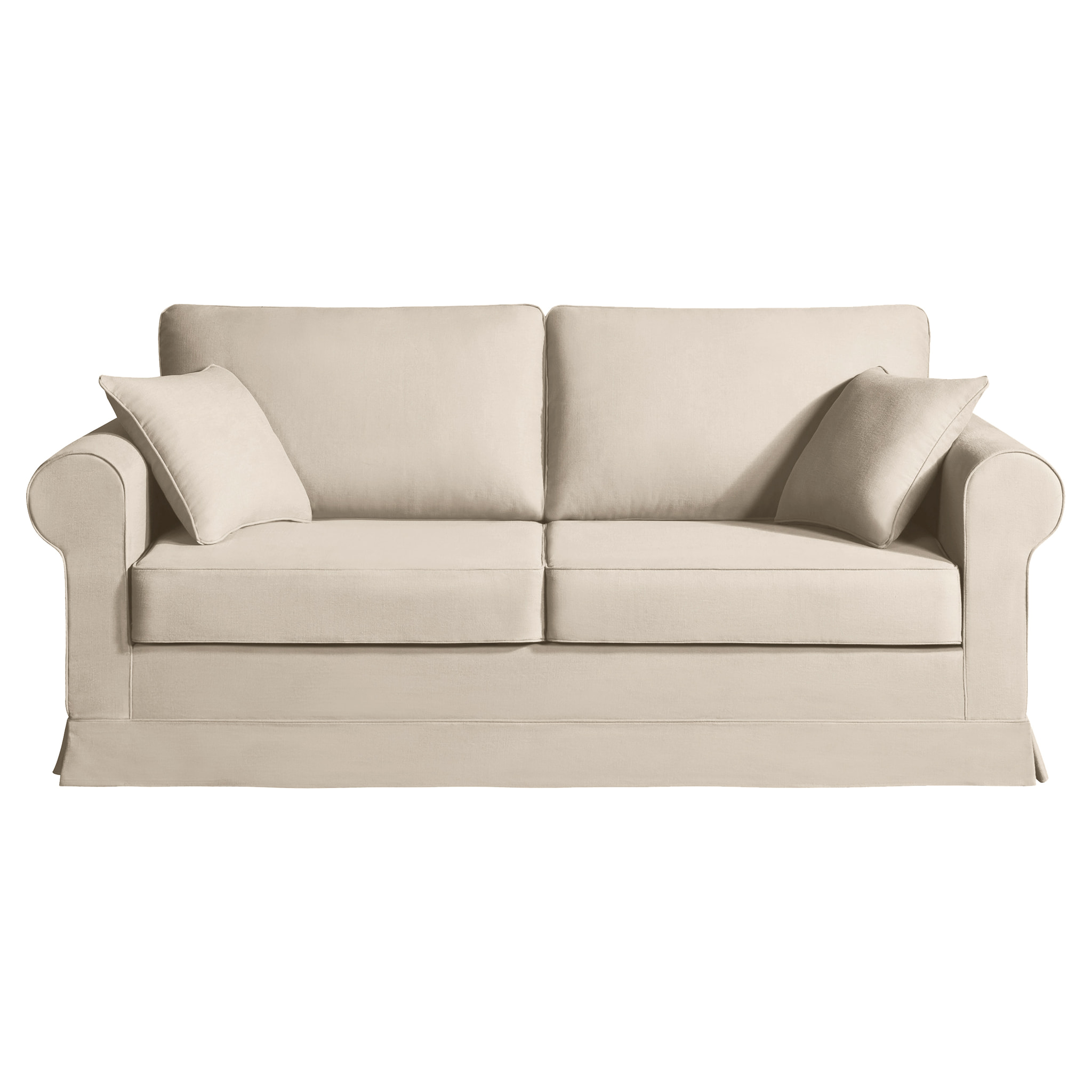 Canapé 3 pl COLME 190 cm fixe tissu Tradition Beige - 100% déhoussable - Fabriqué en France