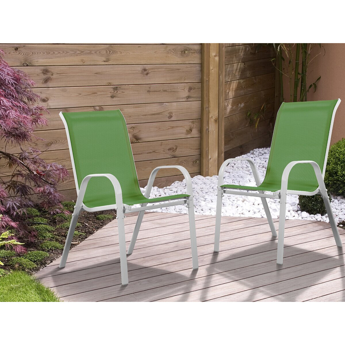 Fauteuil jardin Textilène "Cordoba" - Phoenix - Vert - Lot de 2
