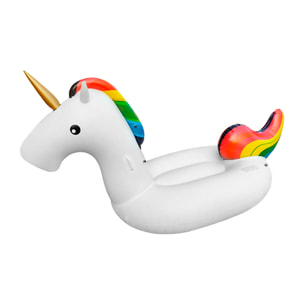 DAM Flotador gigante con forma de unicornio. 200x100cm. 200x100x90 Cm. Color: Blanco