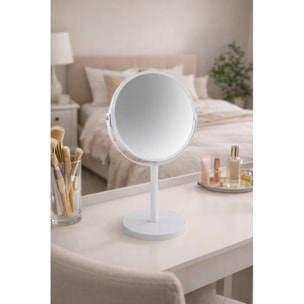 Miroir grossissant sur pied Acier SYDNEY Blanc Spirella