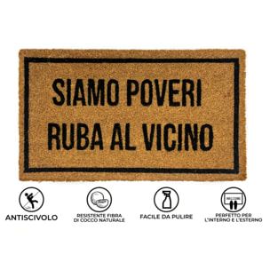 Zerbino Ingresso Casa Antiscivolo In Cocco Scritte Divertenti Ruba al Vicino
