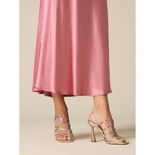Oltre - Gonna in raso di viscosa - Rosa