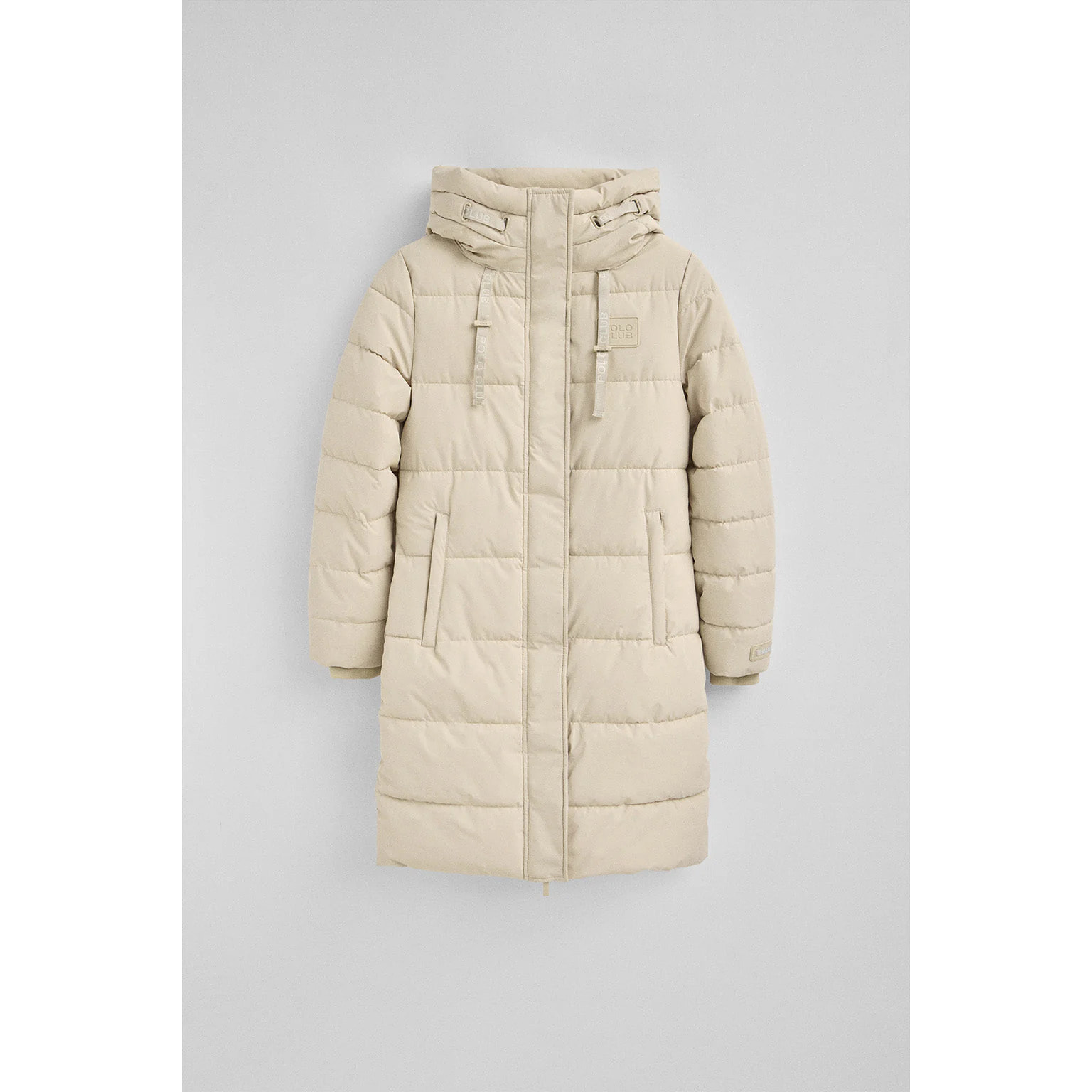 Giaccone Iris Coat ecrù con logo Polo Club