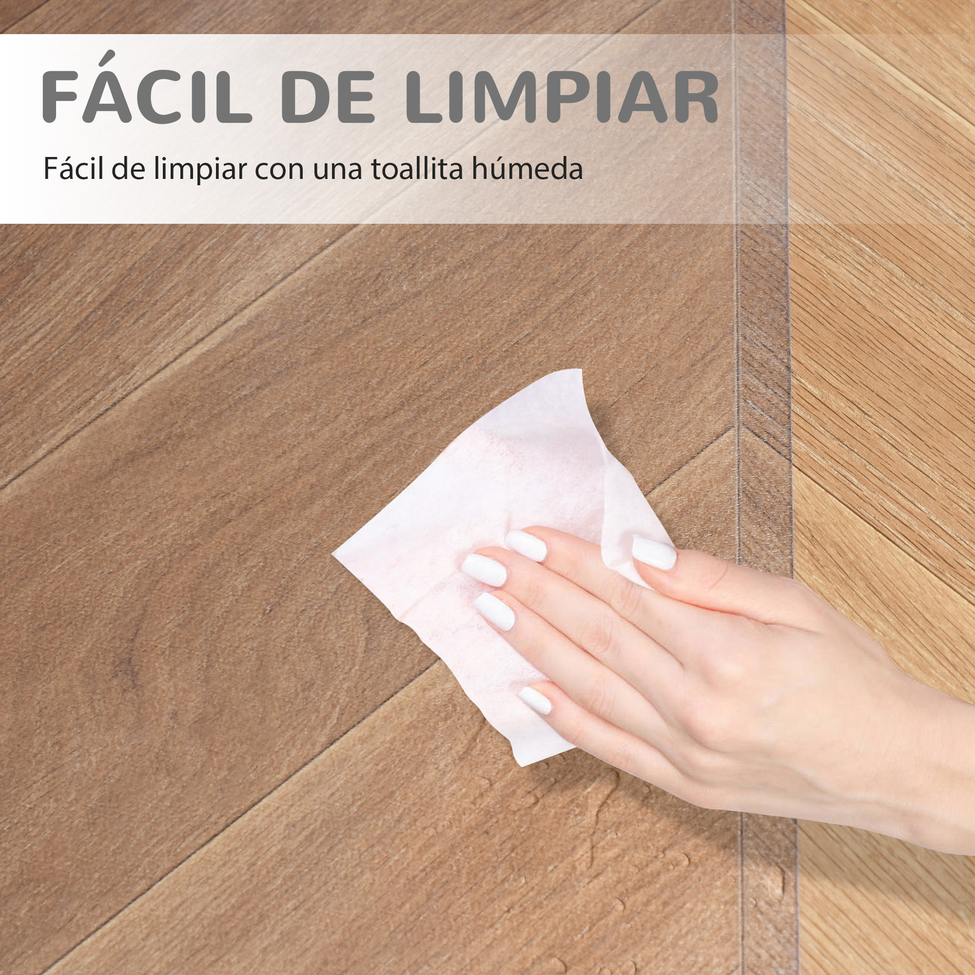 Conjunto de Oficina Incluye 1 Silla de Oficina Reclinable con Ruedas y Altura Ajustable 64x61x120,9-128,9 cm y 1 Alfombra Protectora de Suelo 90x120 cm Gris y Transparente