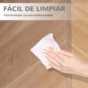 Conjunto de Oficina Incluye 1 Silla de Oficina Reclinable con Ruedas y Altura Ajustable 64x61x120,9-128,9 cm y 1 Alfombra Protectora de Suelo 90x120 cm Gris y Transparente