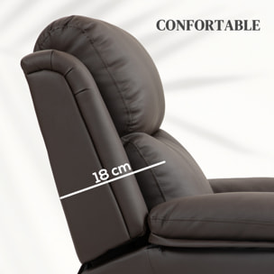Fauteuil de relaxation électrique fauteuil releveur inclinable repose-pied ajustable revêtement synthétique chocolat