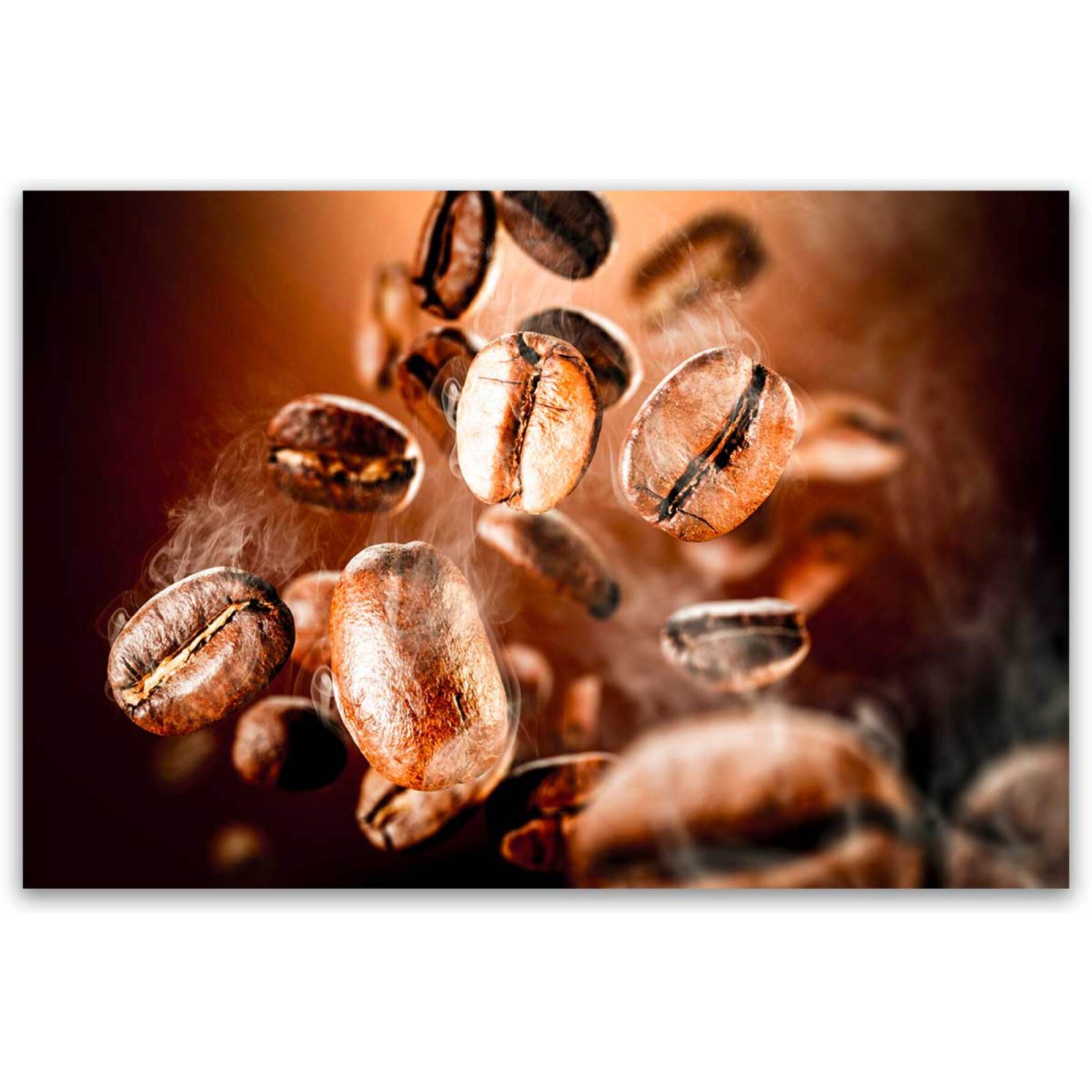 Tableau grains de café en lévitation Toile imprimée