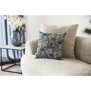 Cuscino Blossom in poliestere con stampa blue e marrone 45x45 cm