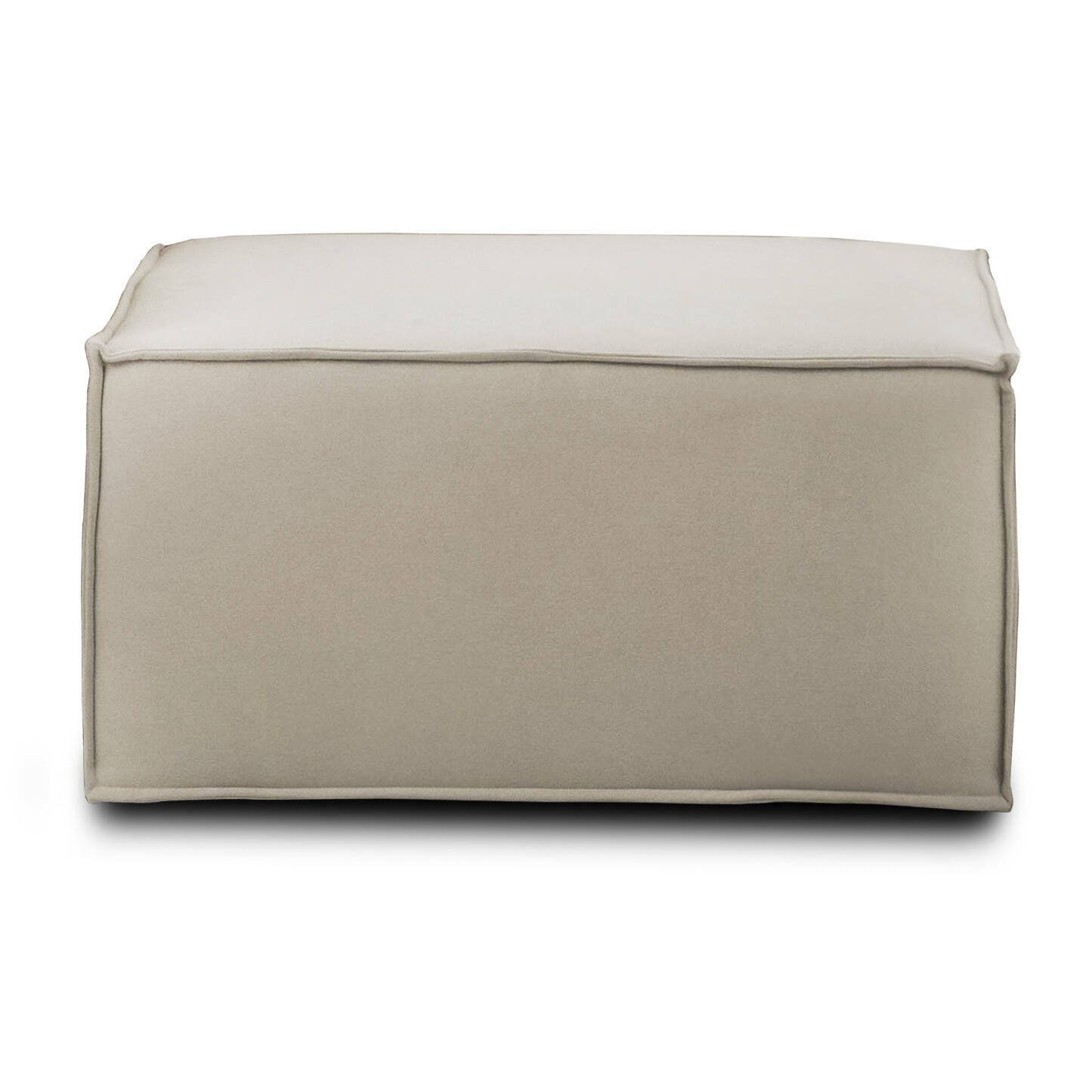 Pouf Barbara, Pouf da salotto, 100% Made in Italy, Poltroncina relax in tessuto imbottito, Cm 80x70h43, Tortora