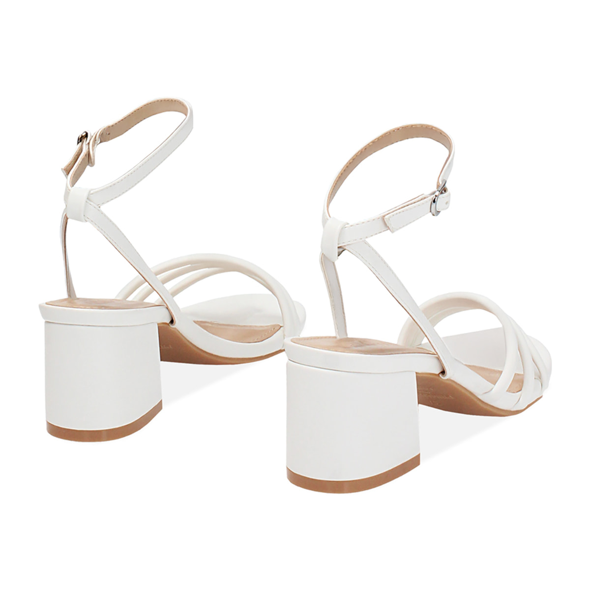 Sandalia con tacón para mujer blanco chic