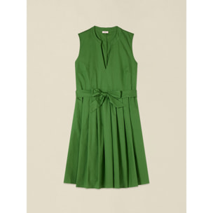Oltre - Vestido flare en popelín - Verde