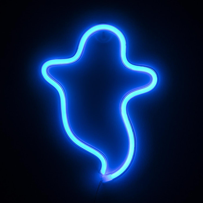 Ciondolo neon blu, design Ghost.