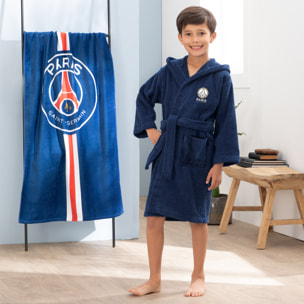 Peignoir enfant brodé 100% coton, PSG WHITE