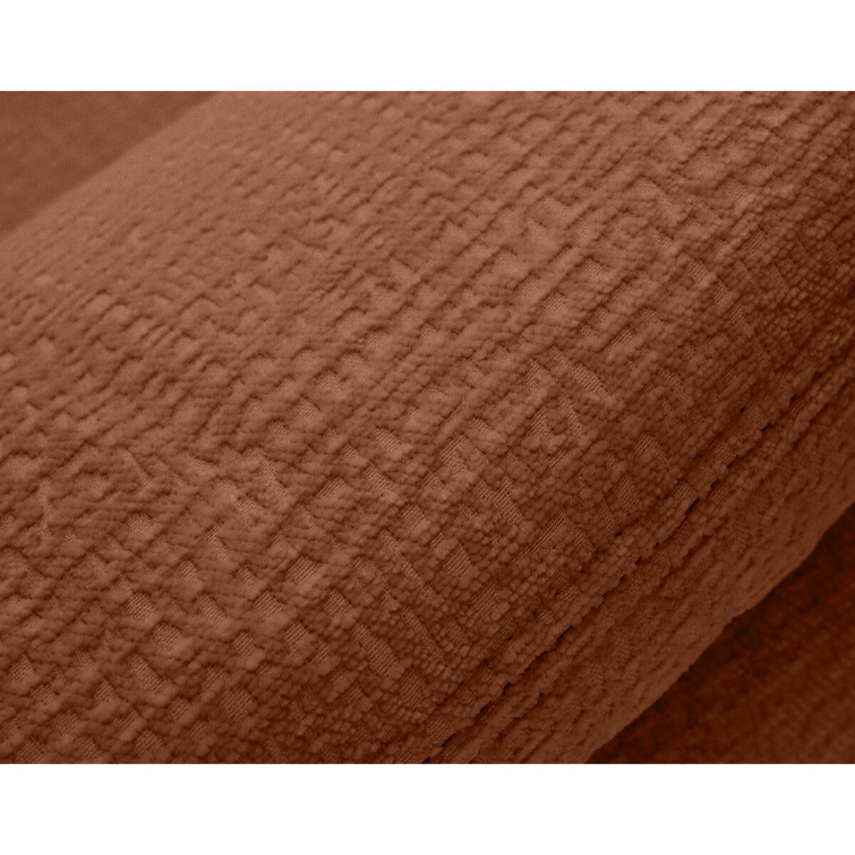 Bastille - fauteuil en tissu velours relief - Terracotta