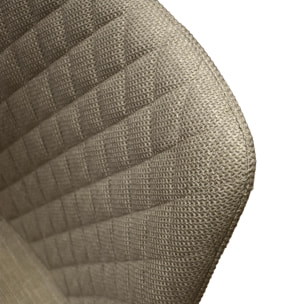 Set di 4 sedie VIENNA in tessuto beige e gambe in metallo nero