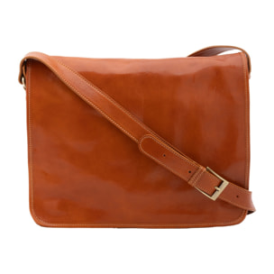 Borsa a tracolla uomo in vera pelle - Modello False - Made in Italy - 30.0 x 38.0 x 12.0 cm