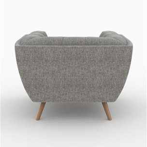 Ensemble canapé et fauteuil en tissu gris 4 places - Carmen