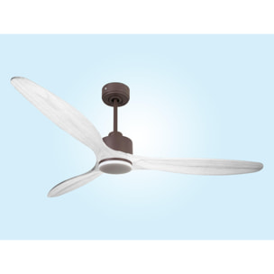 Ventilateur de plafond Réversible  Thermostat Dimmable Wifi Moteur à courant continu Toits en pente Télécommande Lumière à trois tons Hypersilence Mémoire