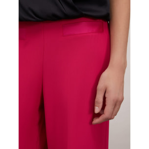 Motivi - Pantaloni palazzo con inserti in raso - Fucsia