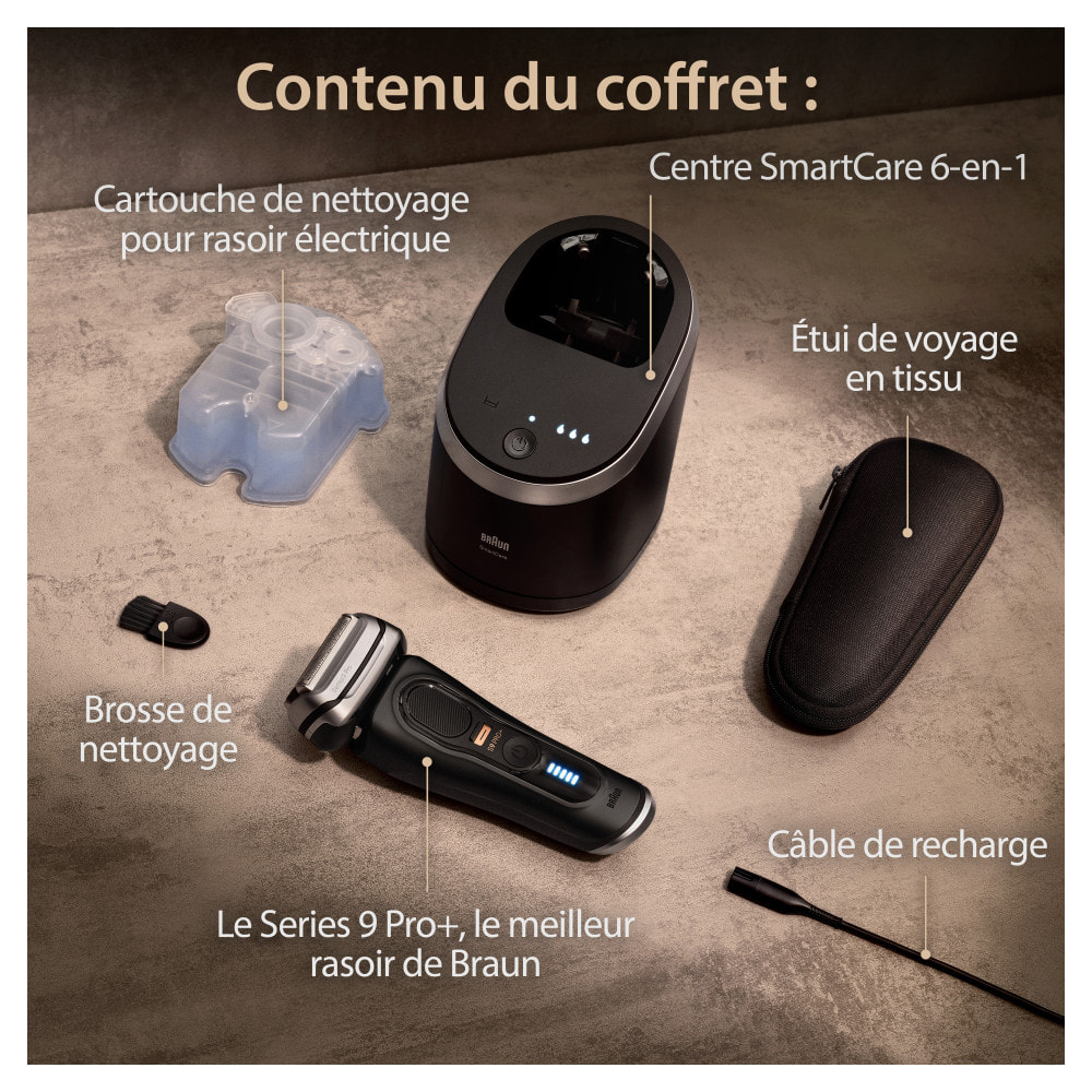 Braun - Rasoir Électrique Series 9 PRO+ 9560cc - Avec Station SmartCare - Noir