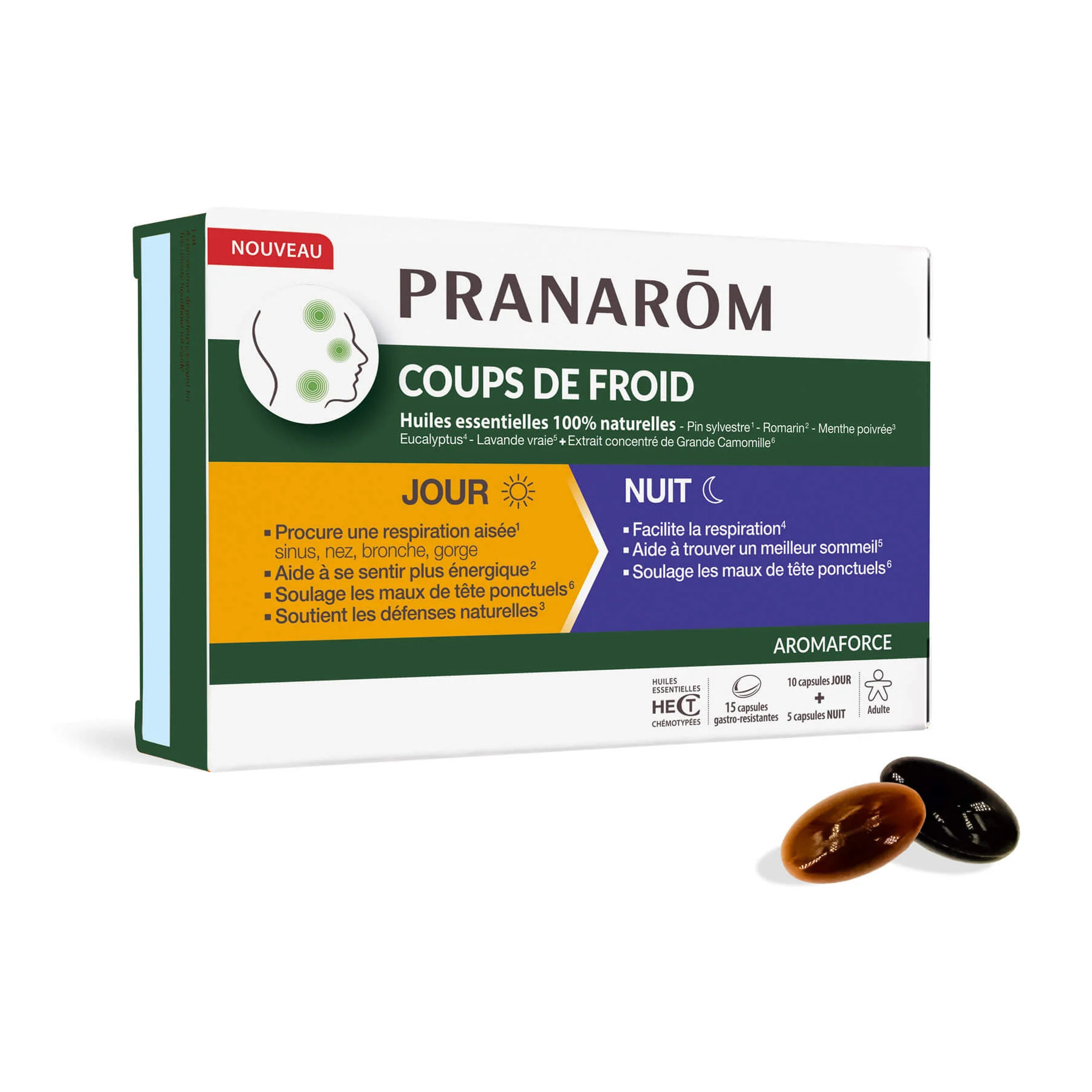 Pranarom - Capsules Coups de froid jour / nuit - 15 capsules