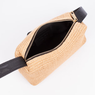 Baselice Bolso de mano Mujer. Fabricado en paja y piel auténtica Dollaro.