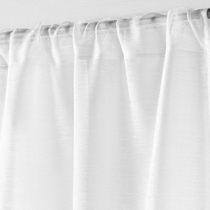 Voilage sablé à passe-tringle - Blanc