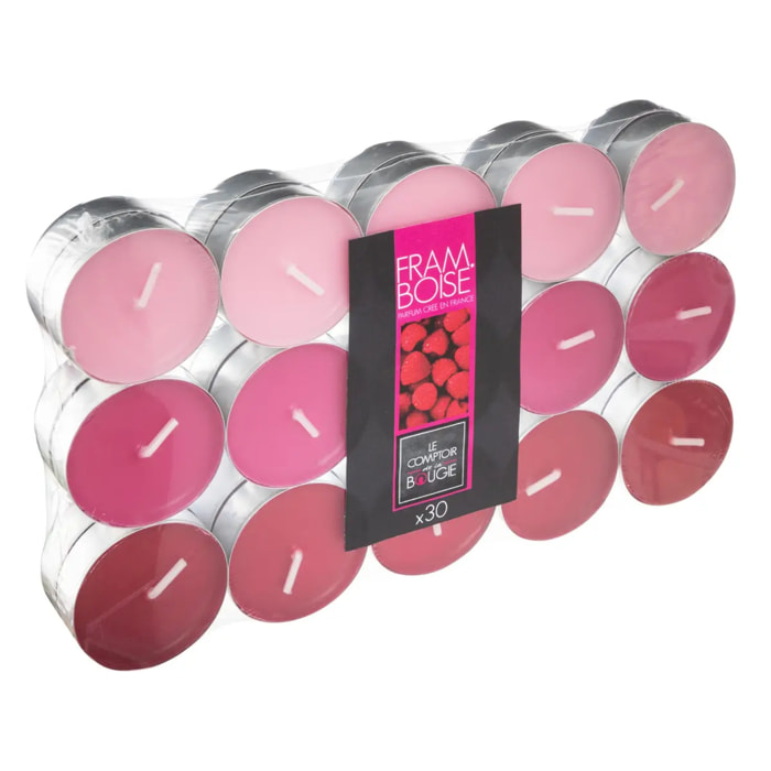 Lot de 30 bougies parfumées framboise 350g
