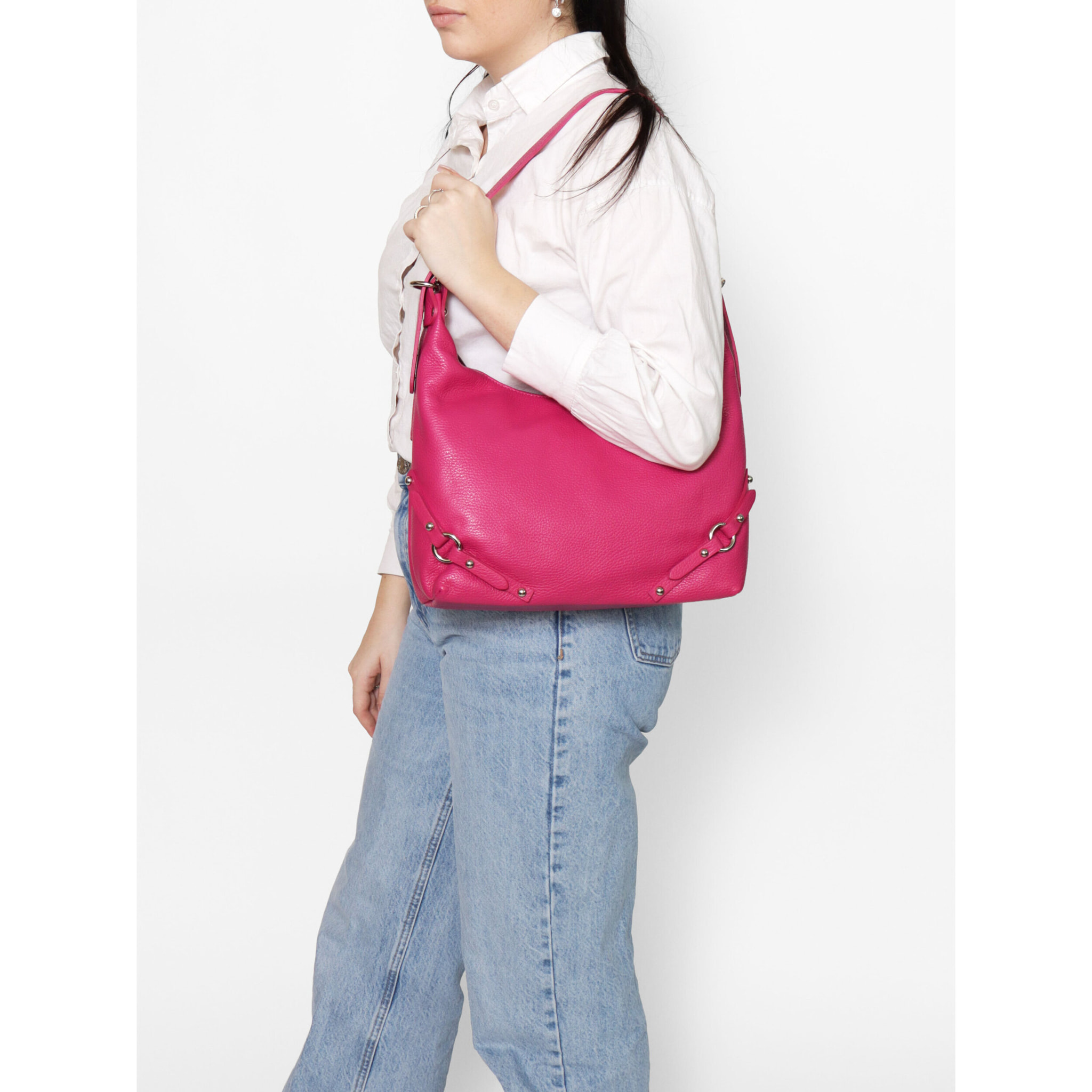 Borsa a spalla da donna In Vera pelle Made in Italy 30x30x9 cm