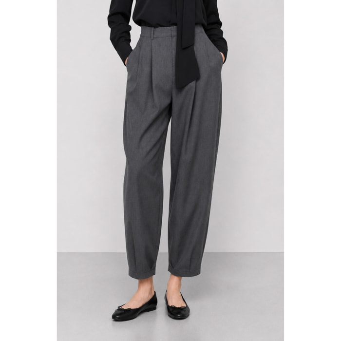 Kocca - Pantaloni sartoriali da donna a vita alta con pieghe Donna