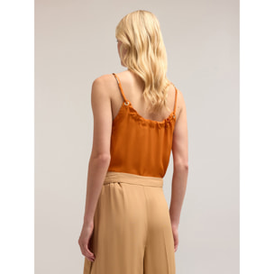 Motivi - Top fluido con occhielli - Arancione