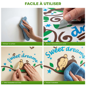 Stickers Muraux décoration adhésifs Singe Dormeur